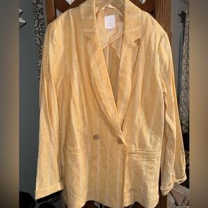 LC Lauren Conrad light yellow Striped Blazer
